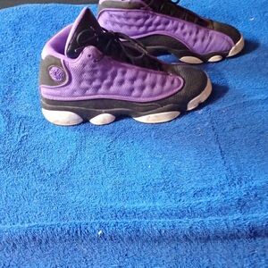 Stylish Purple and Black High-Top Sneakers